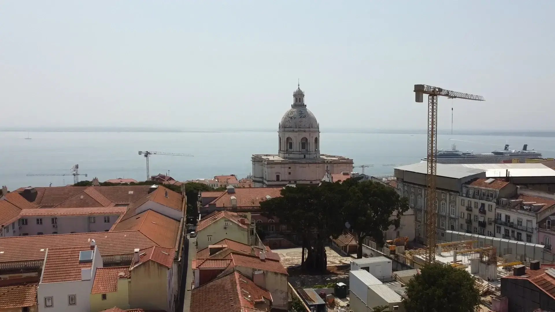 View toward the National Pantheon and Tagus from Graça, near Quinta do Ferro, Lisbon.