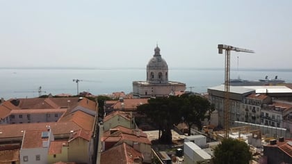 View toward the National Pantheon and Tagus from Graça, near Quinta do Ferro, Lisbon.