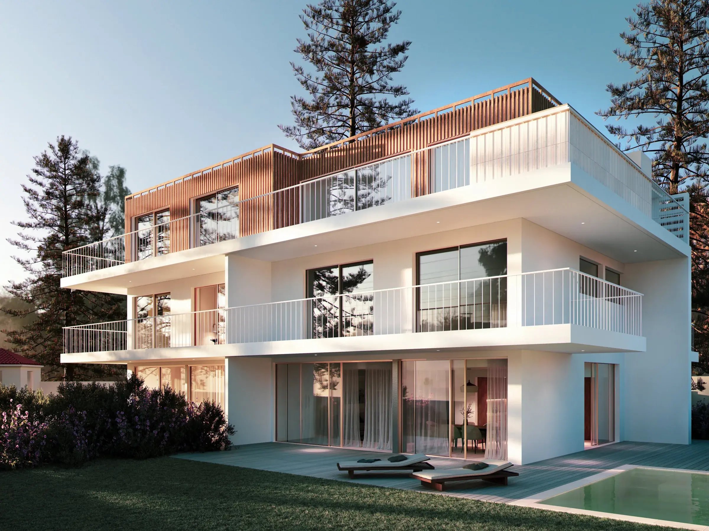 VillaMar Carcavelos — três residências de luxo contemporâneas com piscina privada e jardim, em Cascais, Portugal