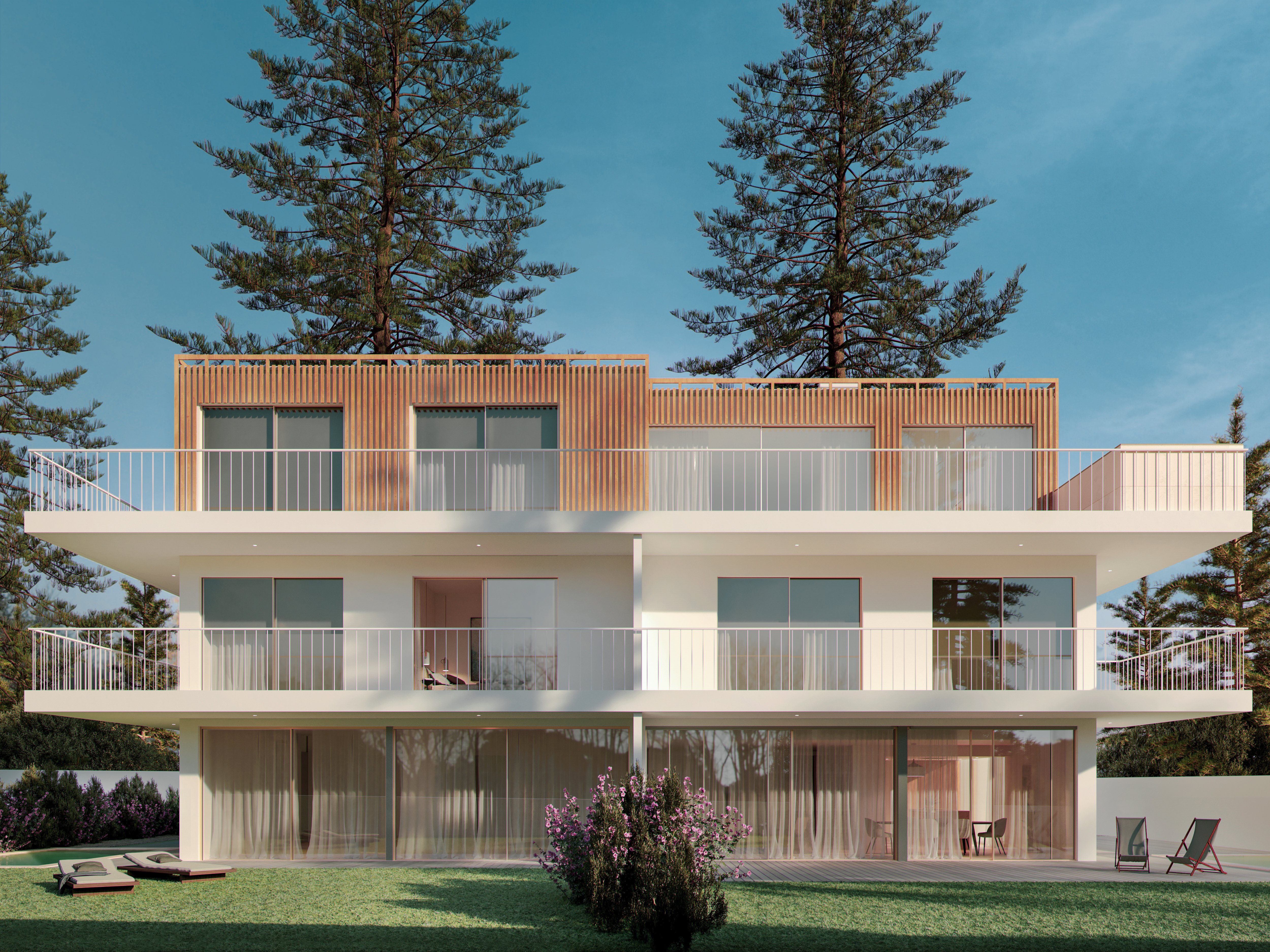 Contemporary architecture of VillaMar Carcavelos residential project in Cascais